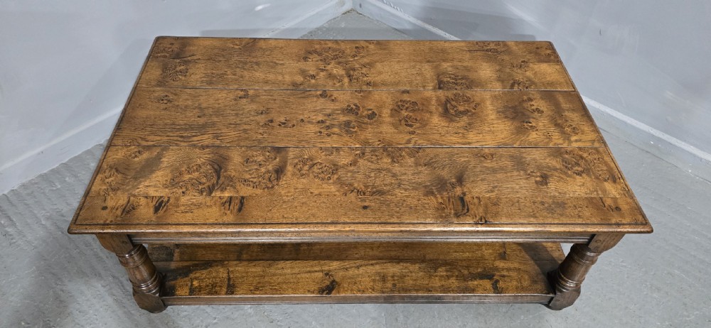 Outstanding Large Burr Oak Coffee Table View III
