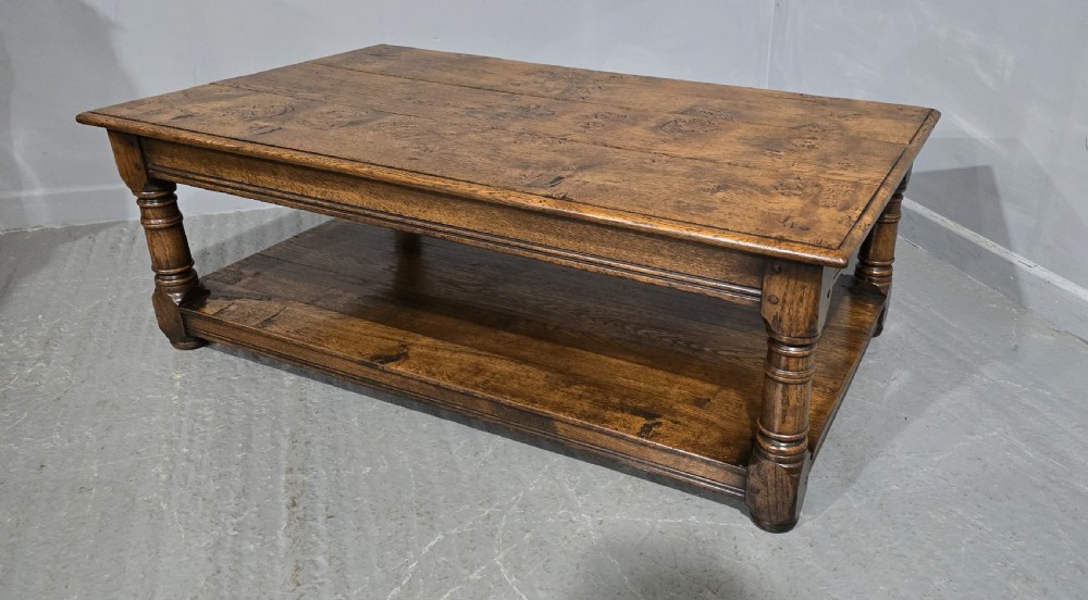 Outstanding Large Burr Oak Coffee Table View IV