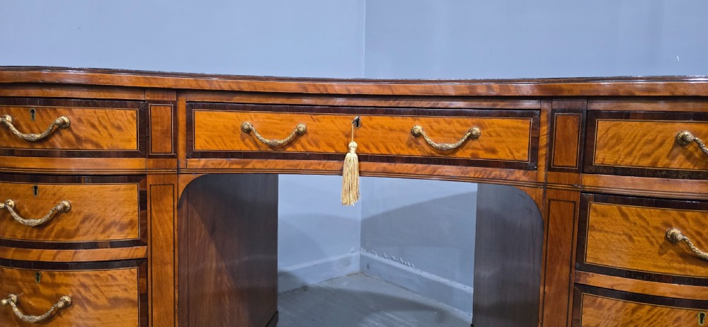 Fine English Satinwood Kidney Desk View III