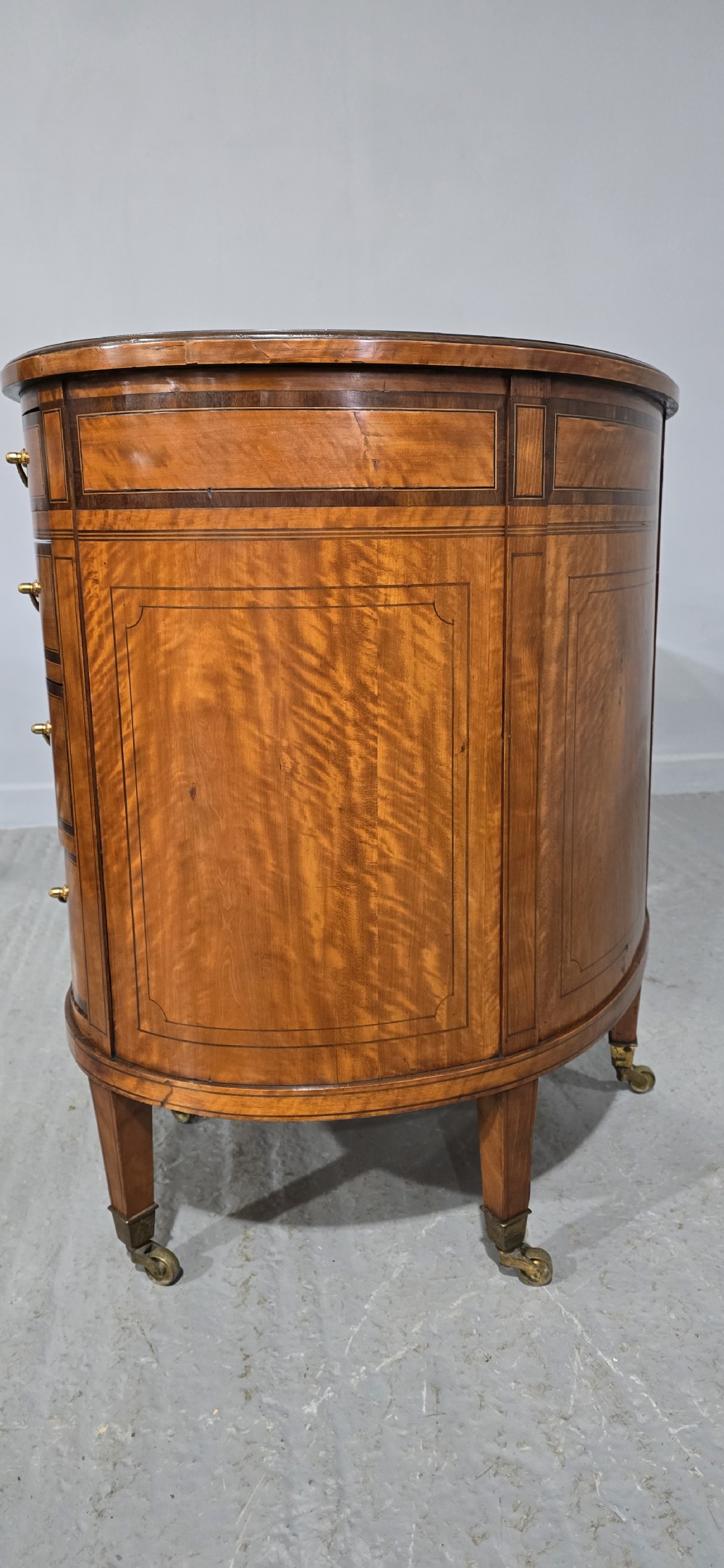 Fine English Satinwood Kidney Desk View VI