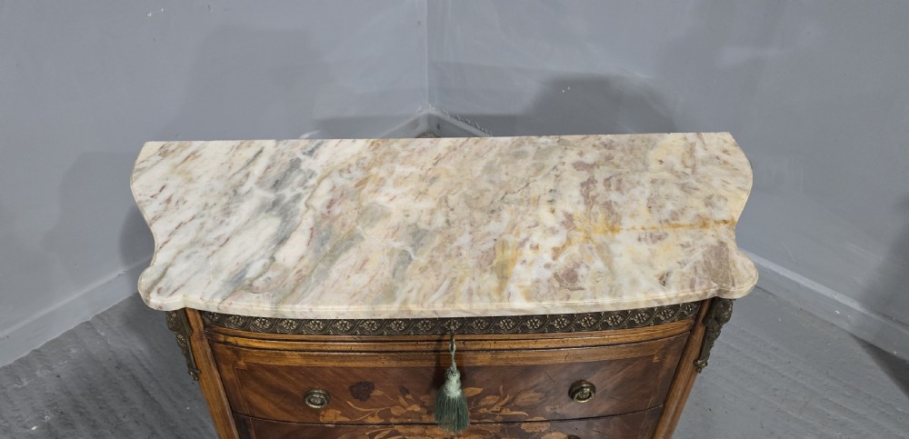 Superb Bombe Inlaid  Walnut Commode Chest of Drawers View VIII