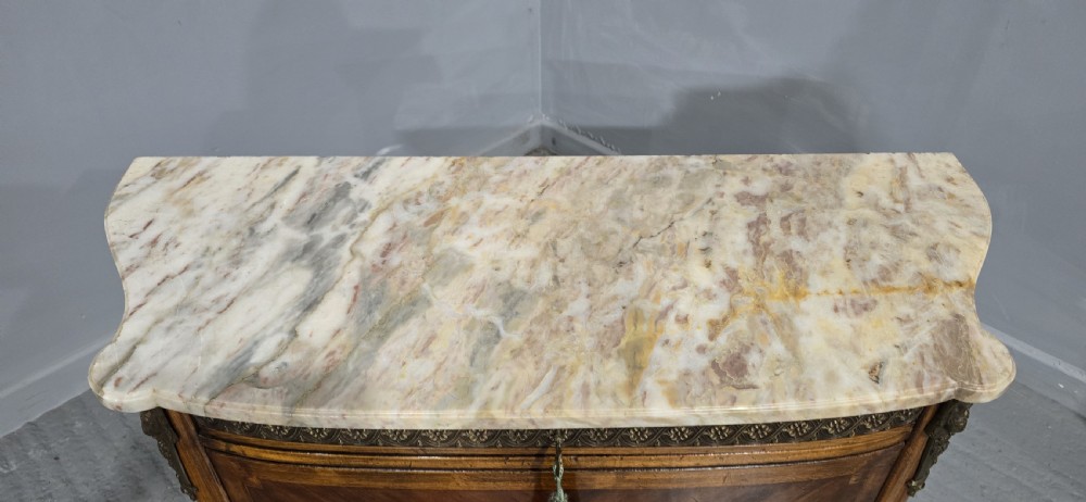 Superb Bombe Inlaid  Walnut Commode Chest of Drawers View IX