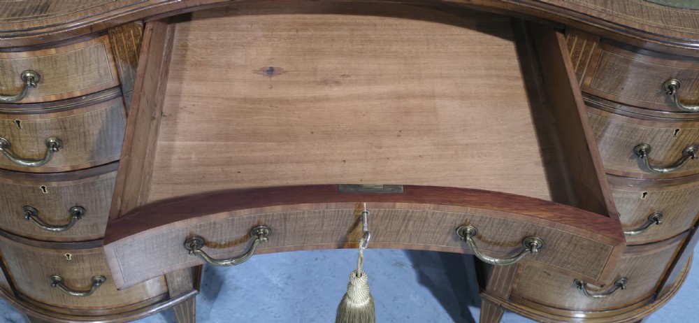 Super Kidney Shaped Mahogany Desk View IX