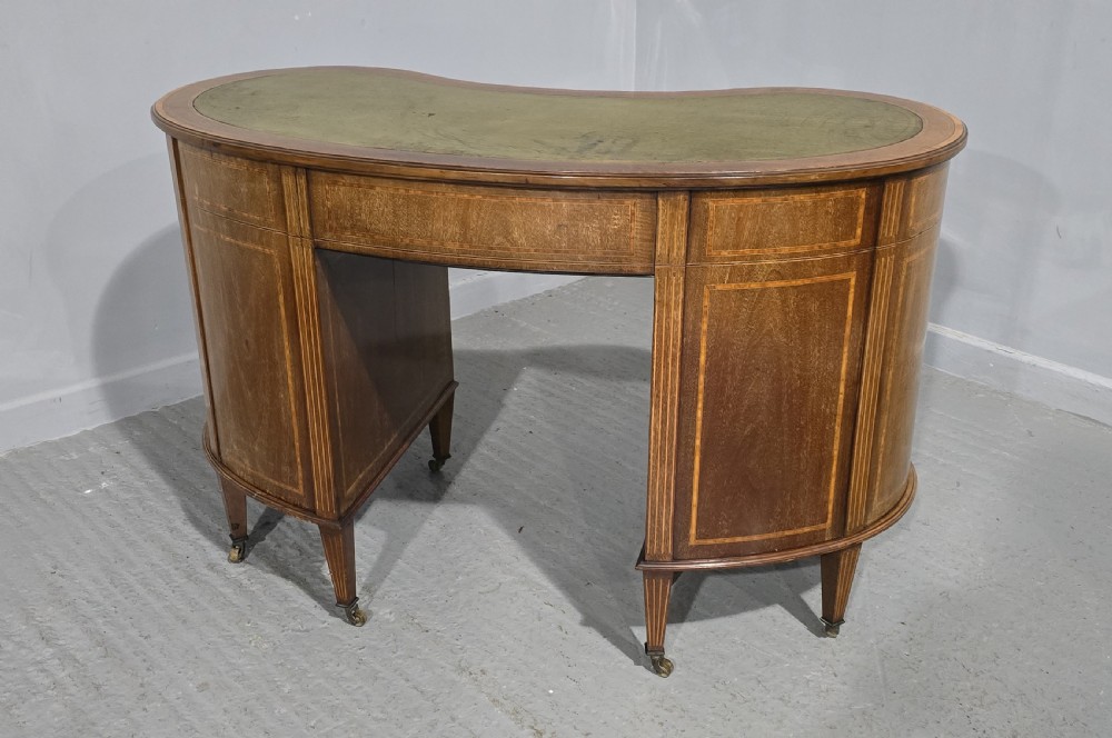 Super Kidney Shaped Mahogany Desk View XIII
