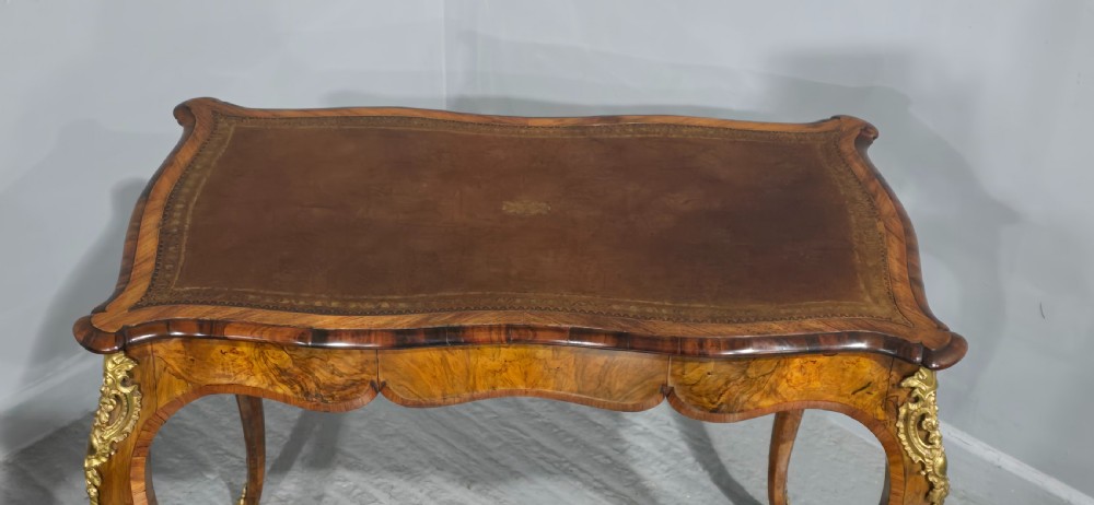 Fine French Burr Walnut Bureau Platt Desk View III