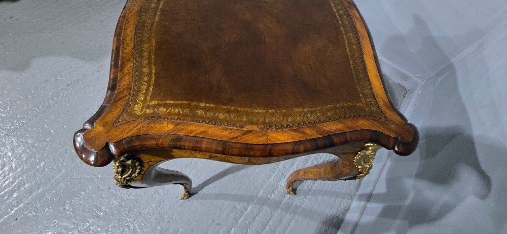 Fine French Burr Walnut Bureau Platt Desk View VI