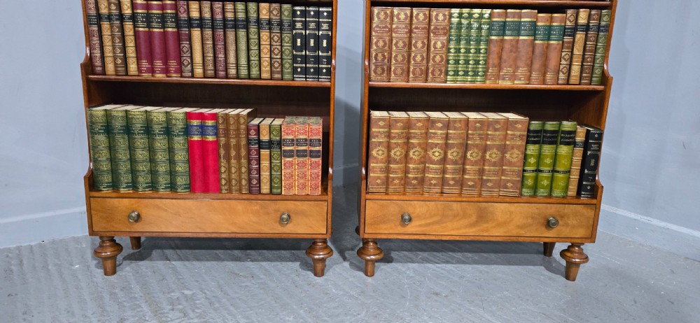 Pair Mahogany Waterfall Bookcases View III