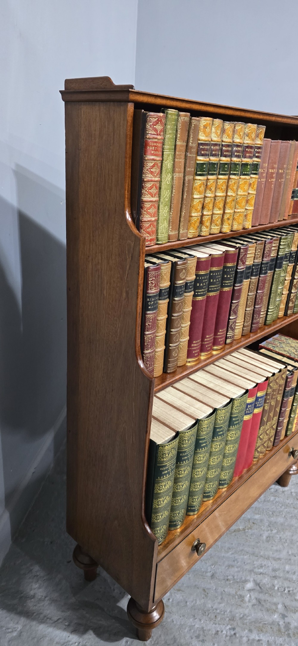 Pair Mahogany Waterfall Bookcases View V