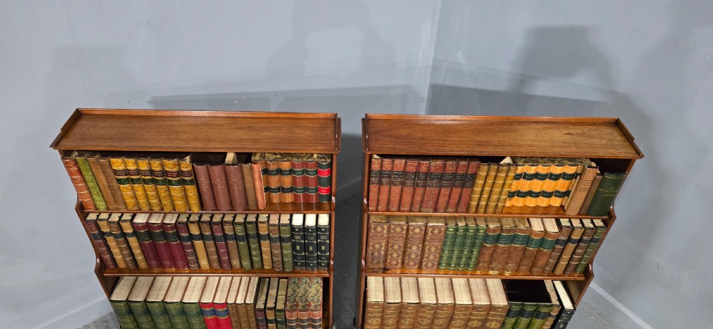 Pair Mahogany Waterfall Bookcases View VII