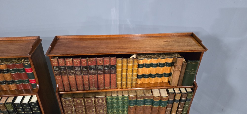 Pair Mahogany Waterfall Bookcases View IX