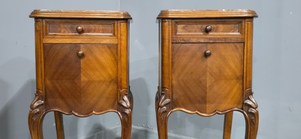 Super Pair French Bedside Lamp Cabinets View IX
