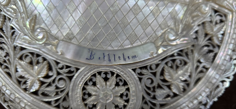 Superb Mother of Pearl Carved Shell View IV