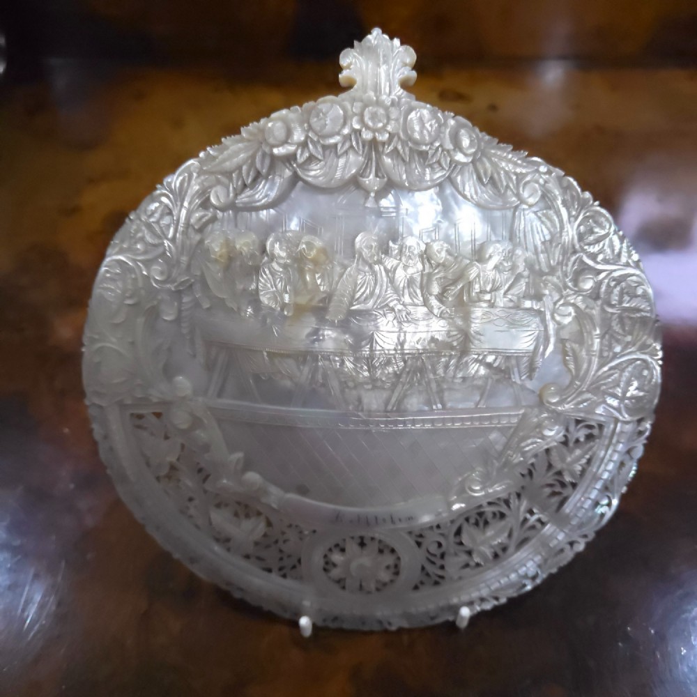 Superb Mother of Pearl Carved Shell