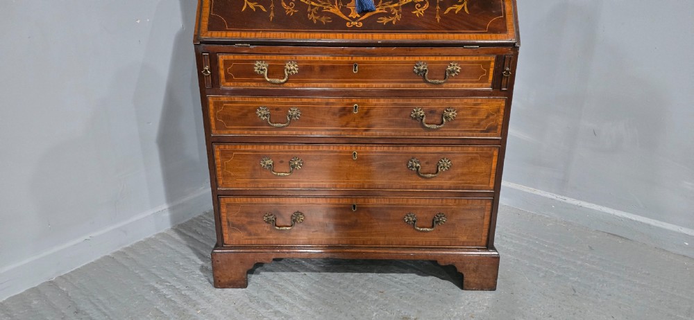Georgian Inlaid Bureau Bookcase View VI