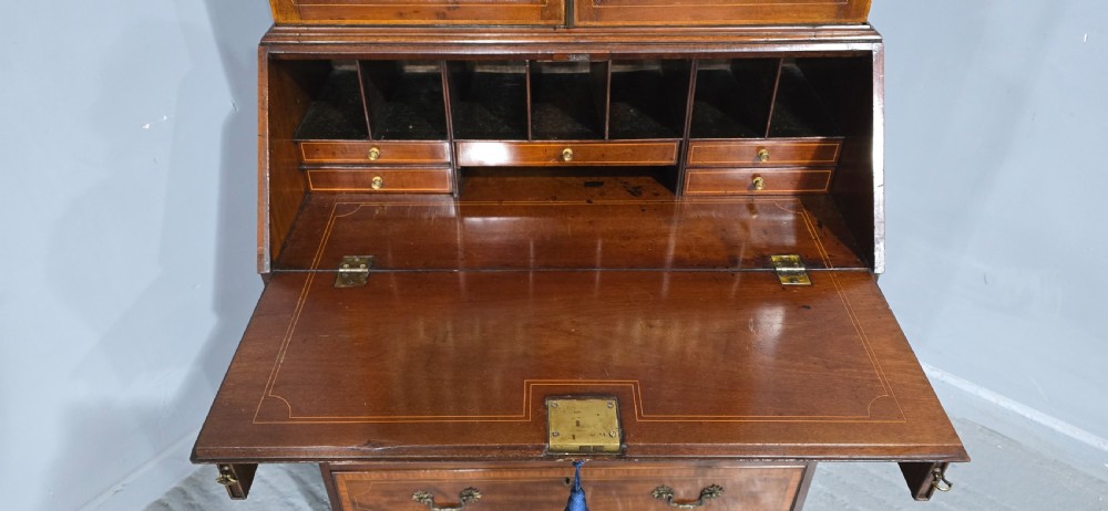 Georgian Inlaid Bureau Bookcase View XIII