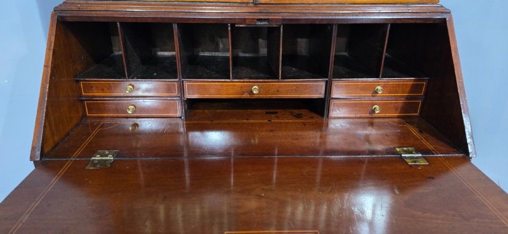 Georgian Inlaid Bureau Bookcase View XIV