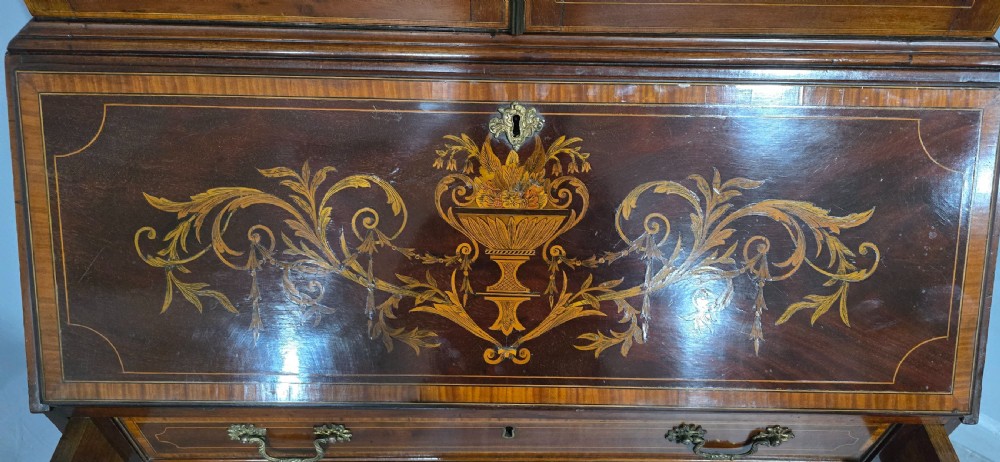 Georgian Inlaid Bureau Bookcase View XVI