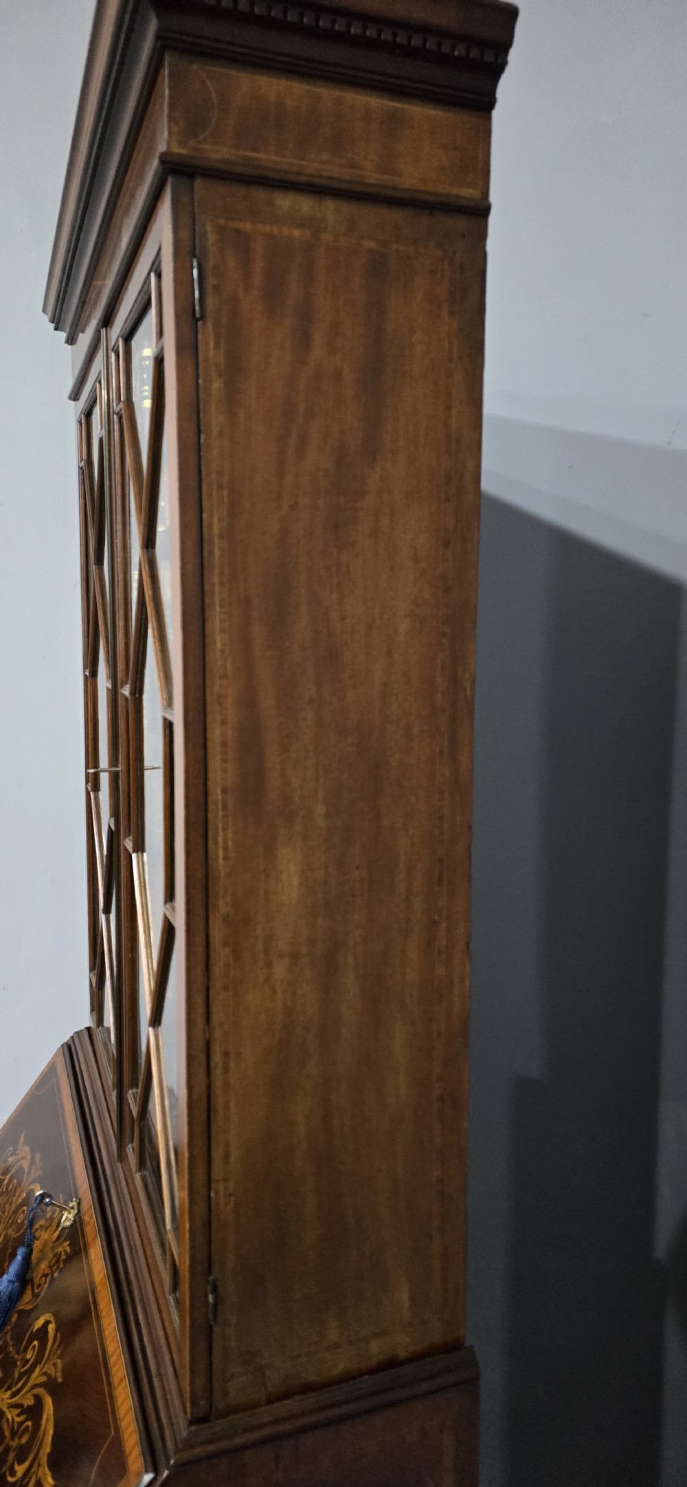 Georgian Inlaid Bureau Bookcase View XXI