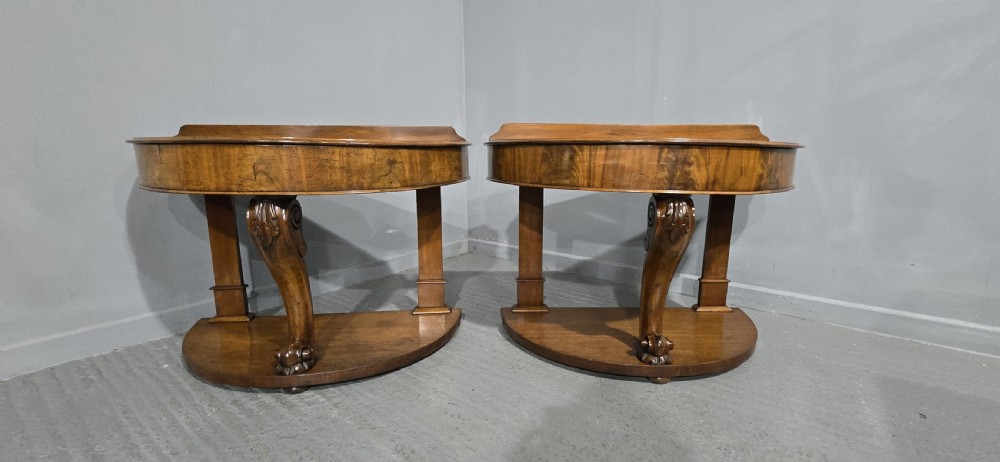 Pair Victorian Mahogany Console Tables View III
