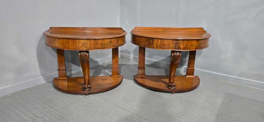 Pair Victorian Mahogany Console Tables View IX