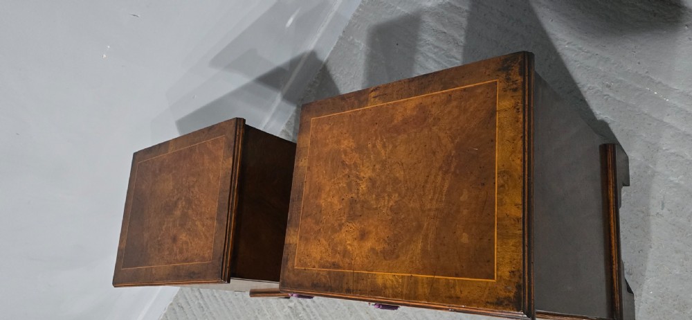 Excelent Quality Pair Burr Walnut Bedside Cabinets View VII