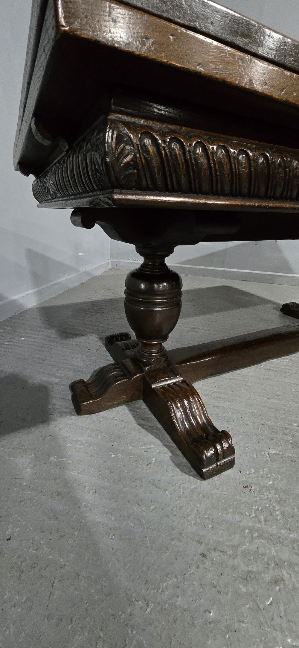Huge Elizabethan Oak Refrectory Dining Table View VI