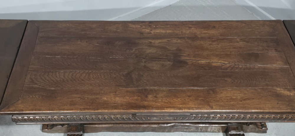 Huge Elizabethan Oak Refrectory Dining Table View XVI