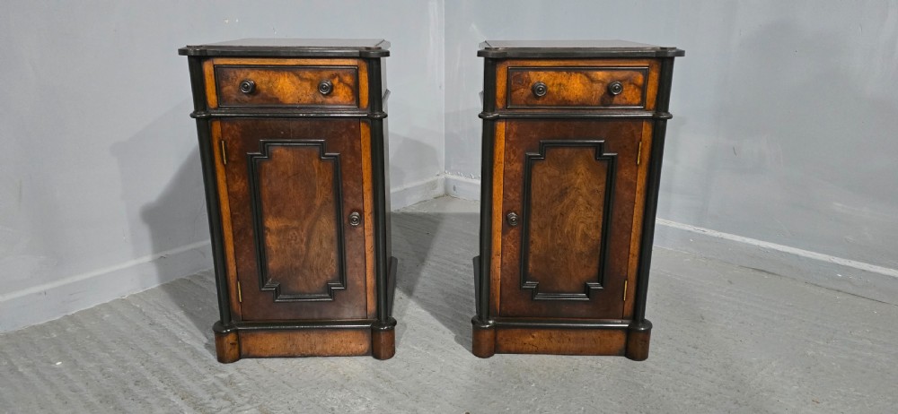 Fabulous Burr Walnut Bedside Cabinets View II