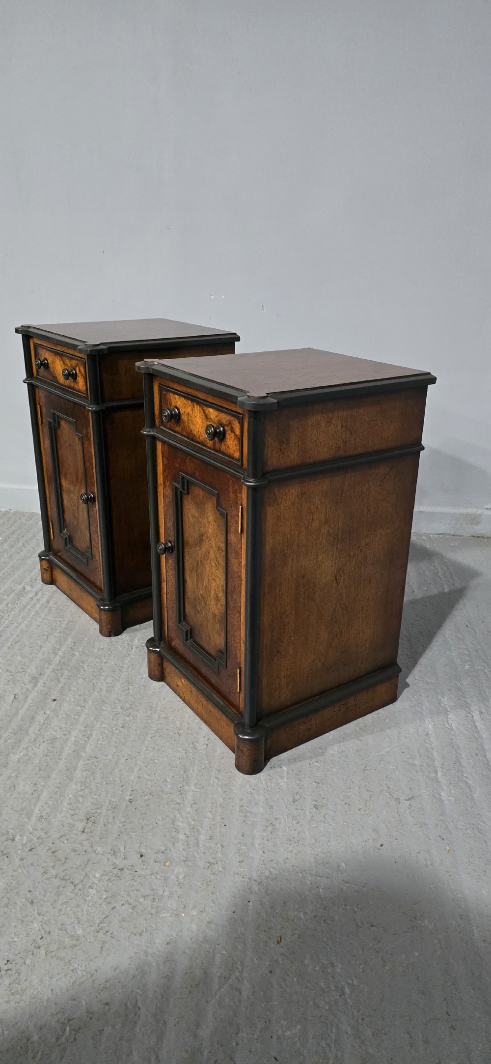 Fabulous Burr Walnut Bedside Cabinets View III