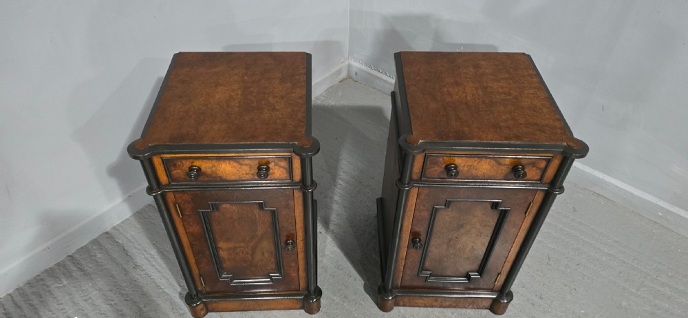 Fabulous Burr Walnut Bedside Cabinets View V