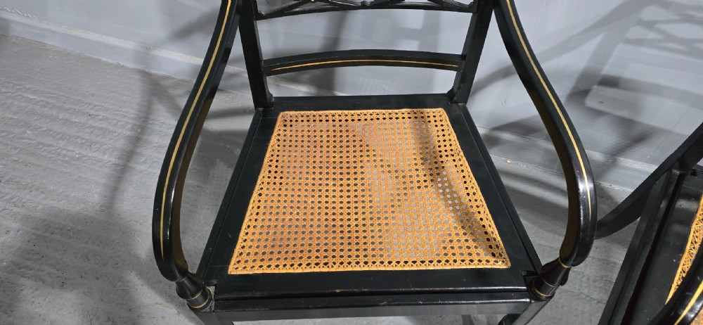 Pair Regency Ebony Side Chairs View IV