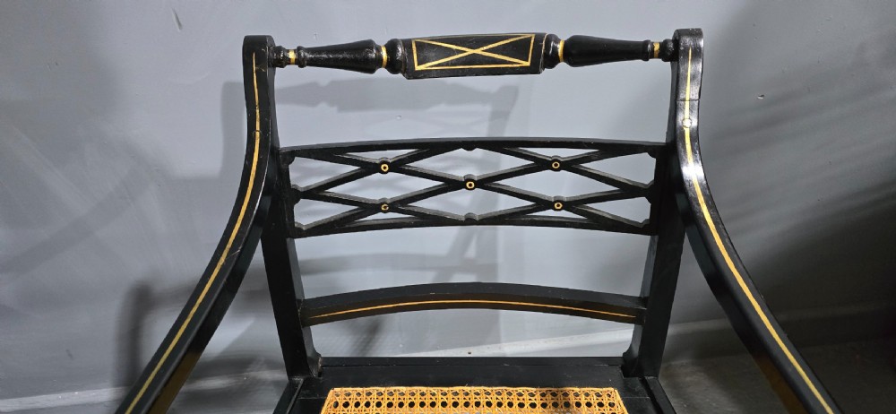 Pair Regency Ebony Side Chairs View VII
