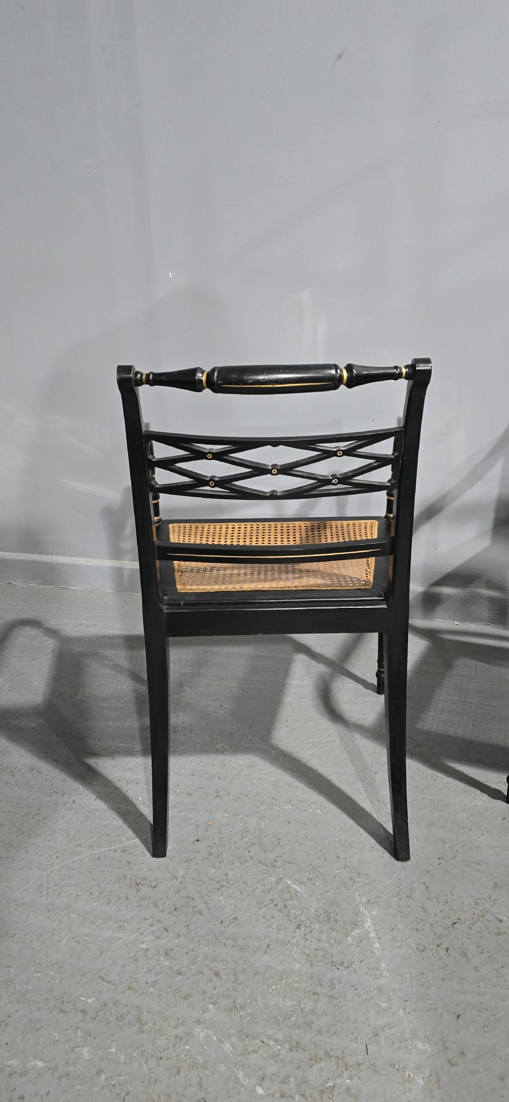 Pair Regency Ebony Side Chairs View VIII