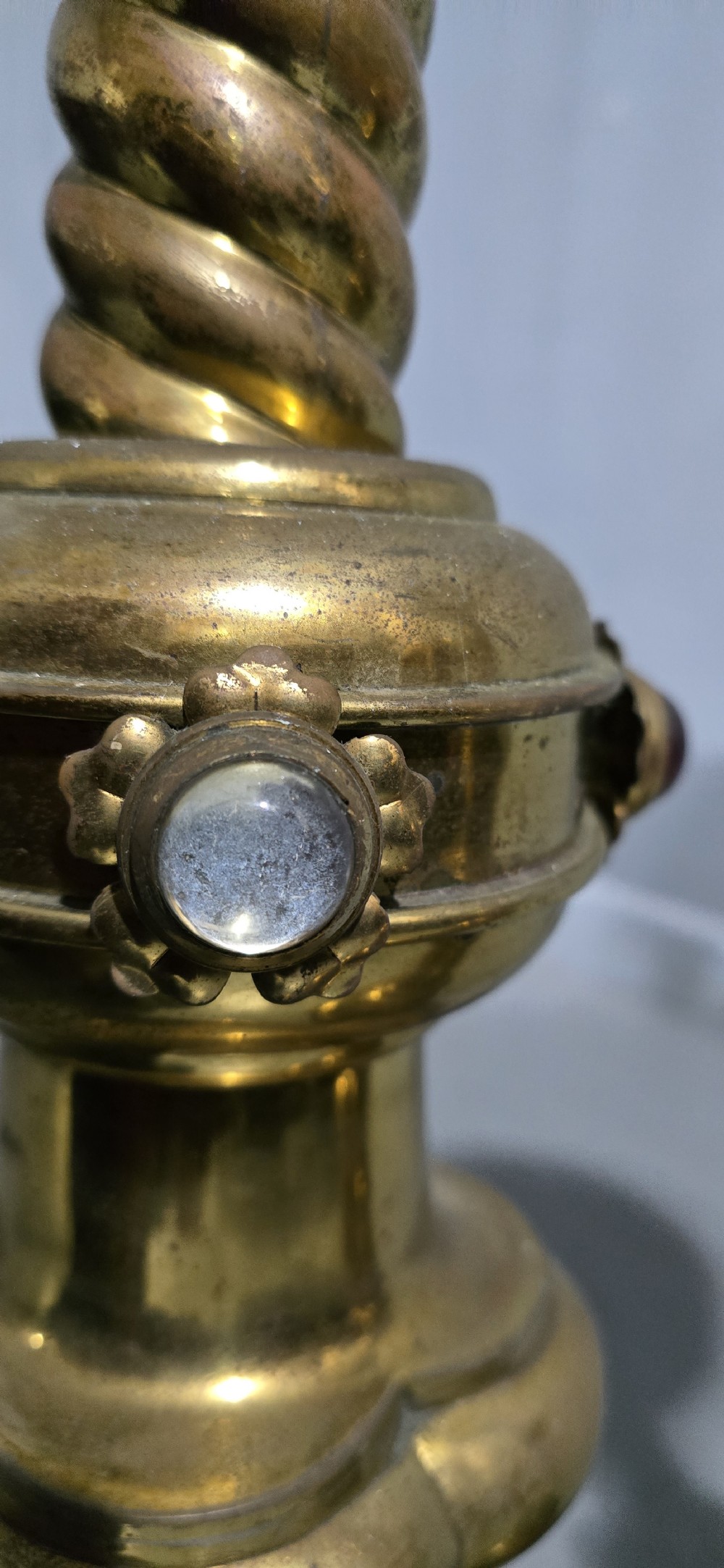 Huge Pair Victorian Brass Church Candlesticks View XV