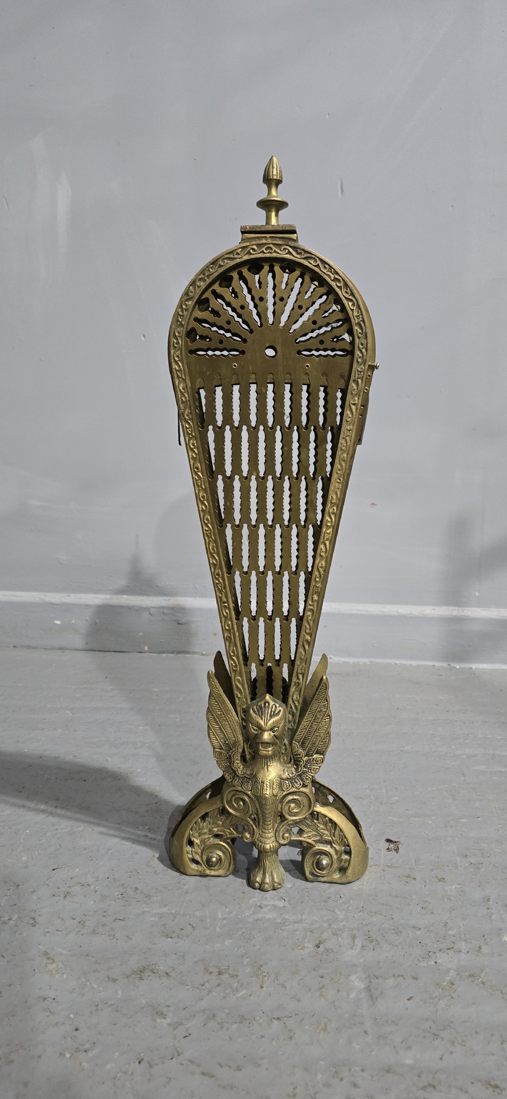 Brass Peacock Fire Screen View VIII