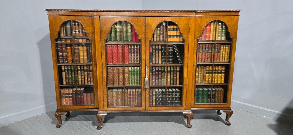 Queen Anne Walnut Adjustable Library Bookcase View II
