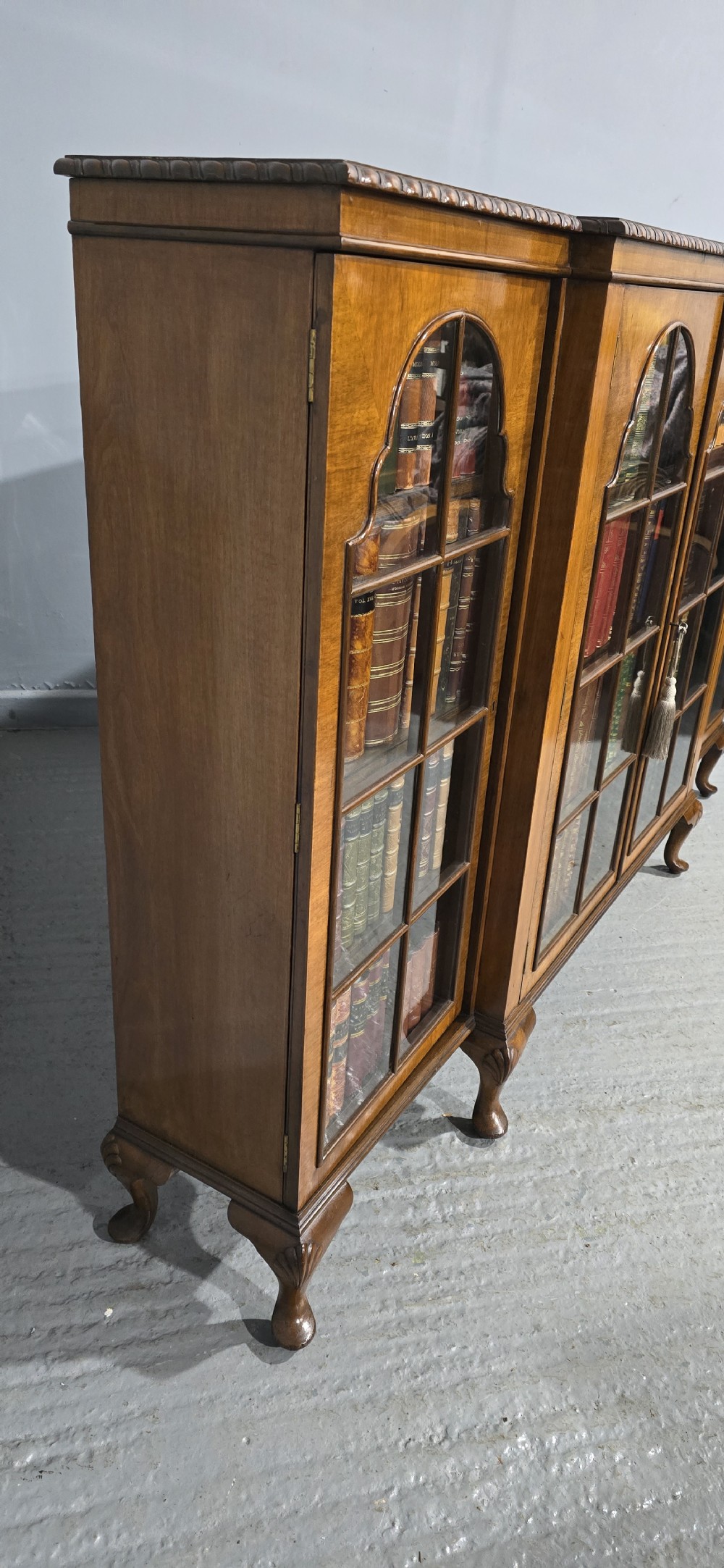 Queen Anne Walnut Adjustable Library Bookcase View V