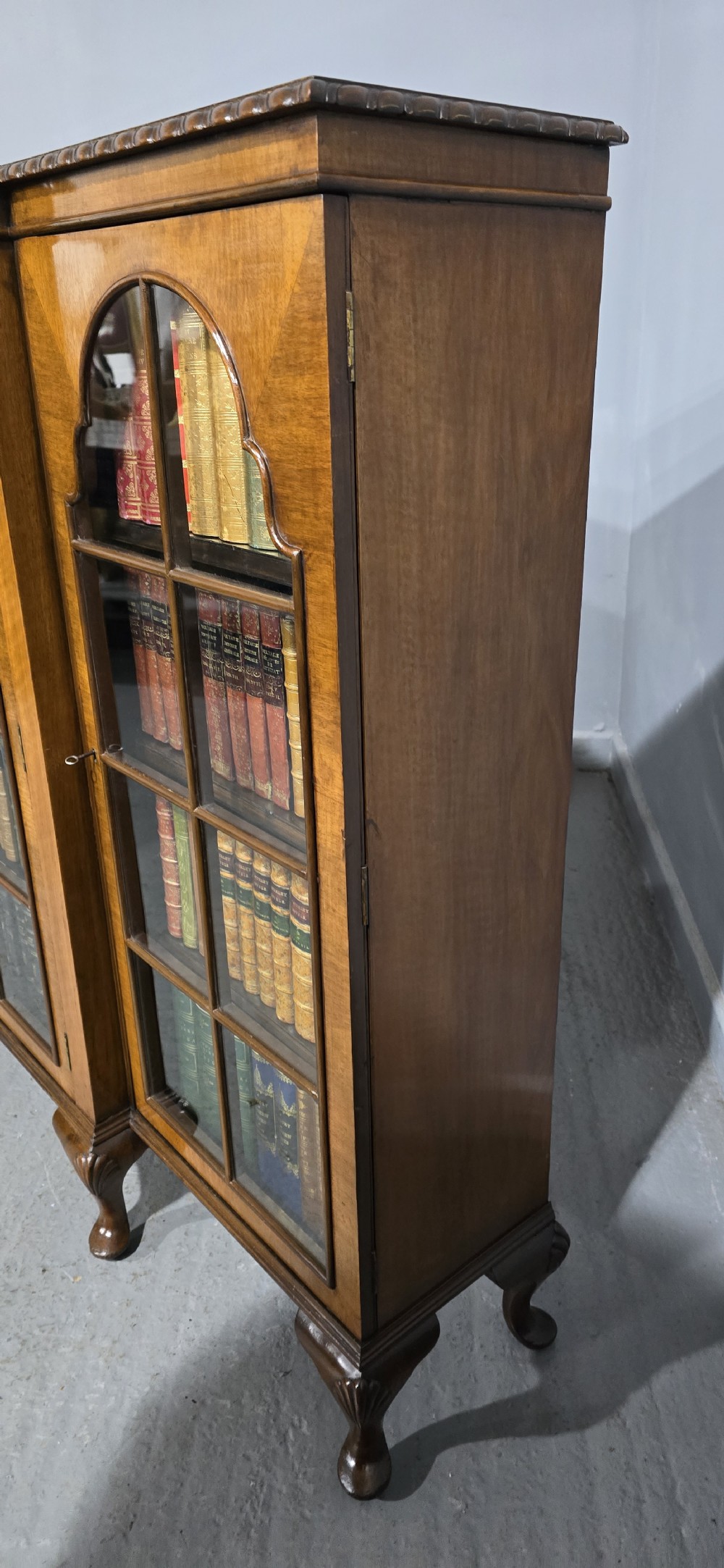 Queen Anne Walnut Adjustable Library Bookcase View VII