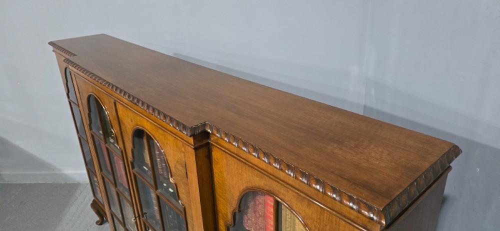 Queen Anne Walnut Adjustable Library Bookcase View VIII