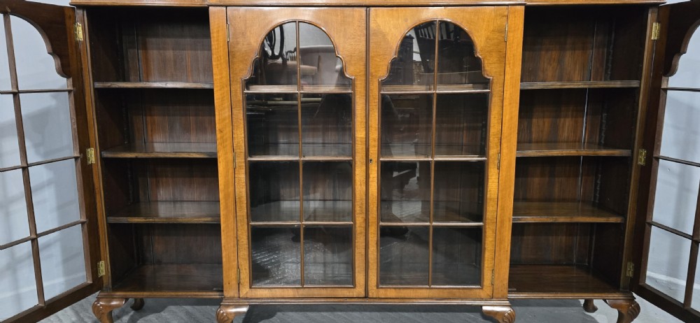 Queen Anne Walnut Adjustable Library Bookcase View X