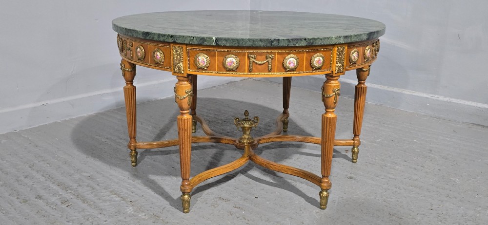 Super Marble and Porcelain Plaque Coffee Table View II