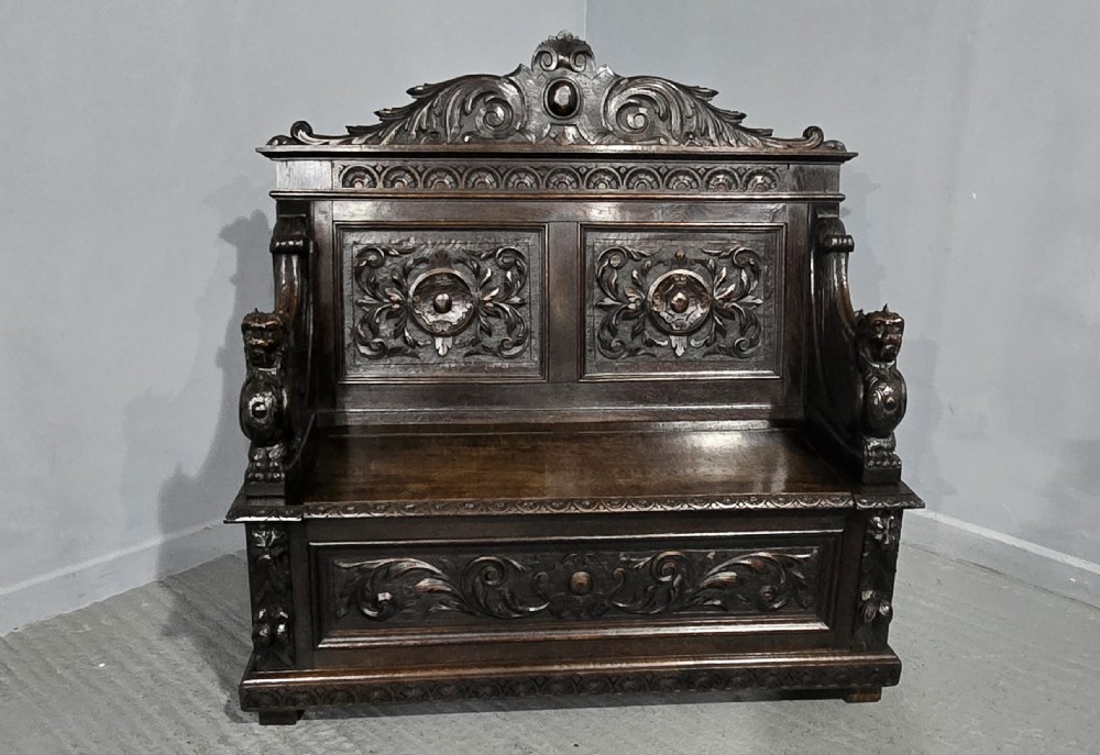 Super Oak Monks Hall Bench View II