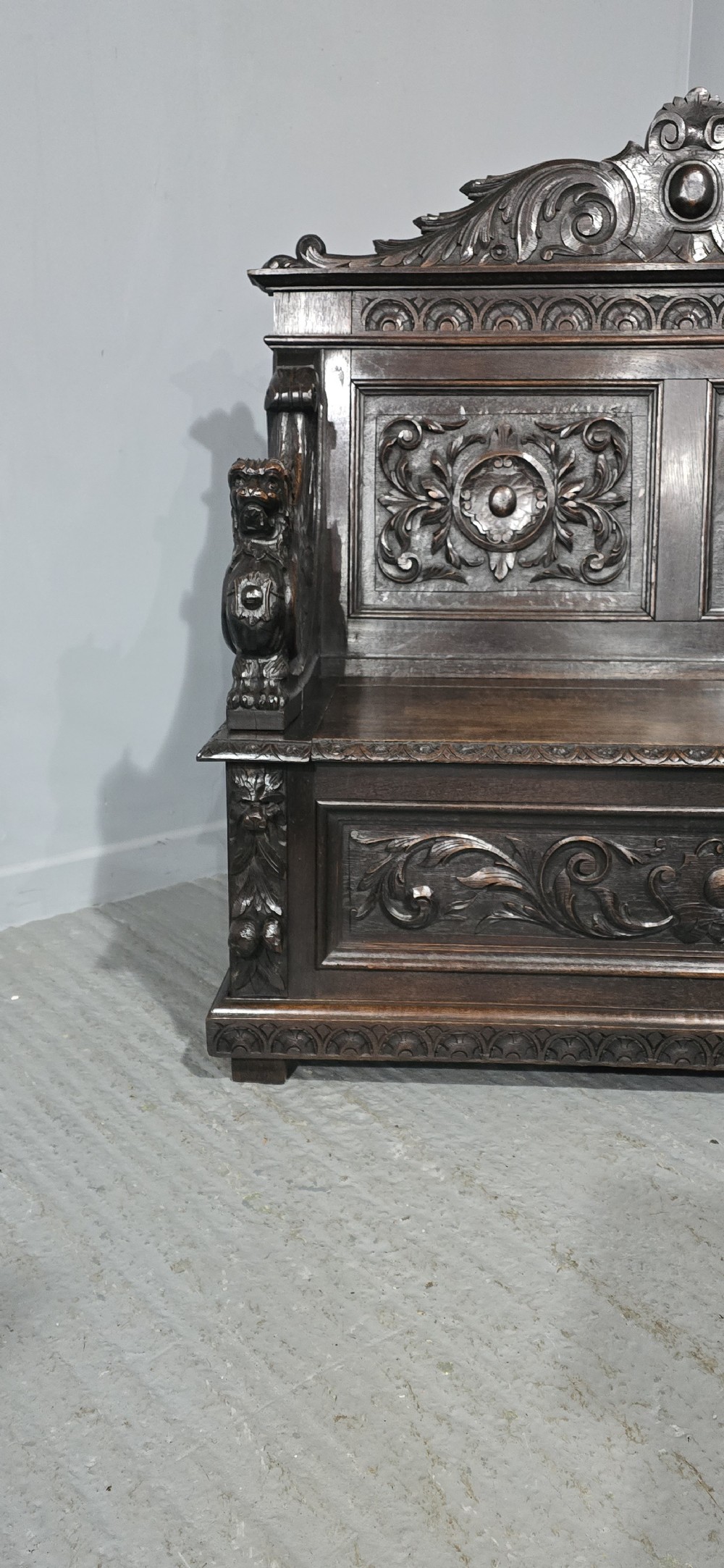 Super Oak Monks Hall Bench View IV