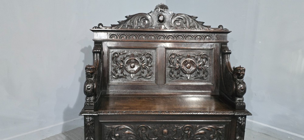 Super Oak Monks Hall Bench View V