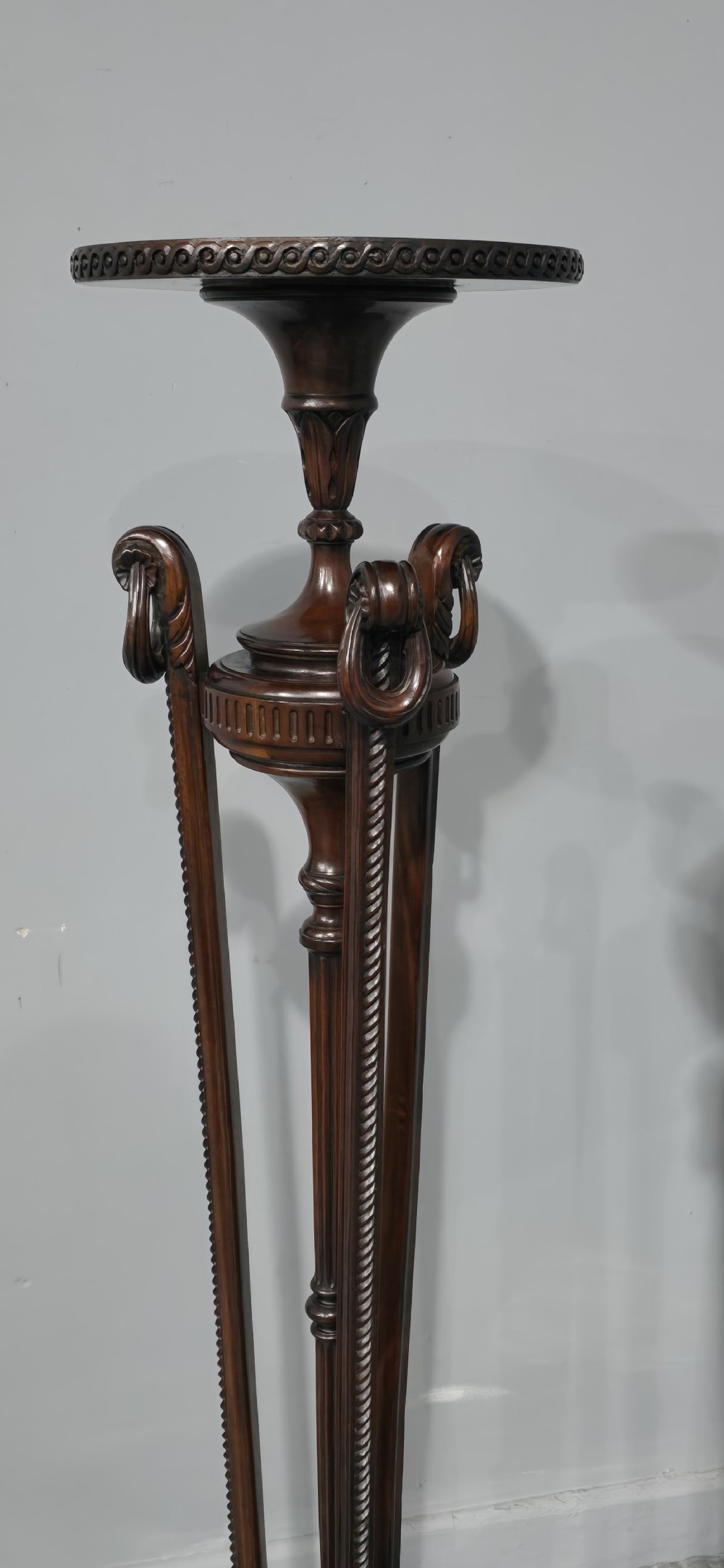 Fine Pair Mahogany Torchere Pedestal Stands View II