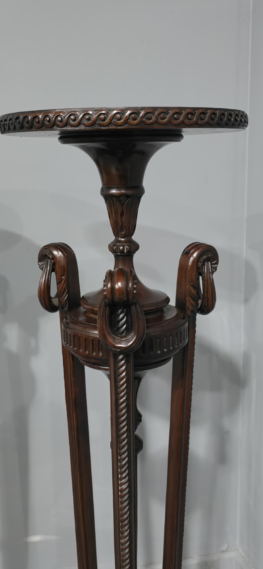 Fine Pair Mahogany Torchere Pedestal Stands View III