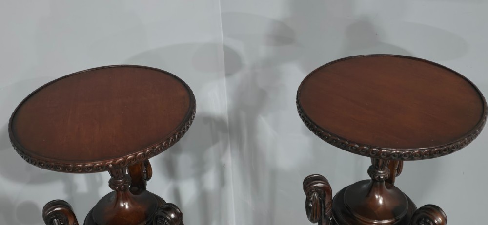 Fine Pair Mahogany Torchere Pedestal Stands View XII