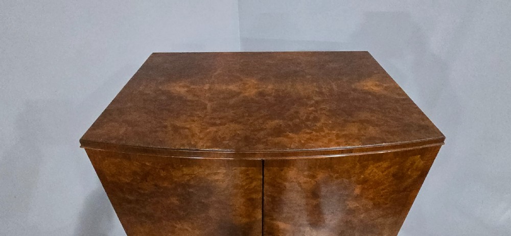 Super Quality Burr Walnut Linen Press of Small Proportions View IX