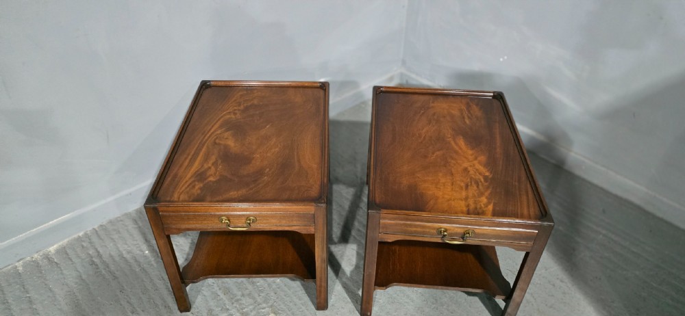 Wonderful Pair Mahogany Lamp Tables View IV