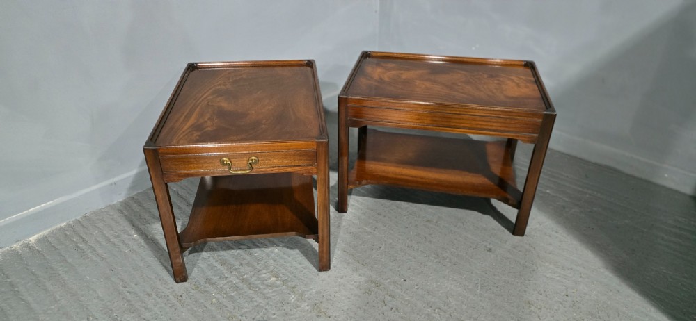 Wonderful Pair Mahogany Lamp Tables View VII
